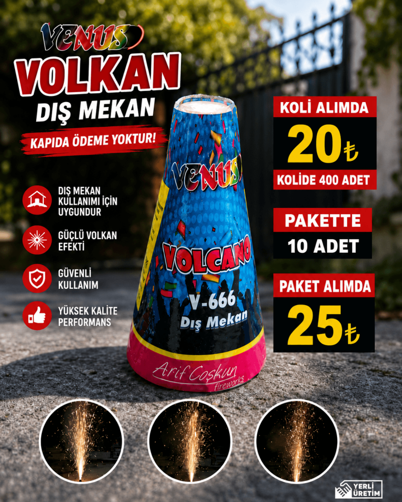 Büyük Boy Renkli Dış Mekan Volkan renkli seçenekler